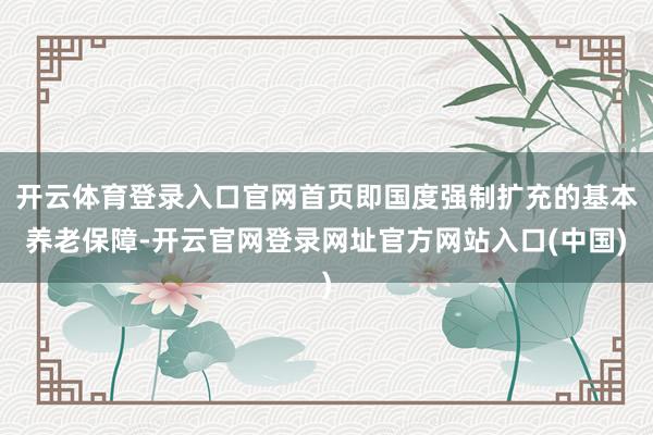 开云体育登录入口官网首页即国度强制扩充的基本养老保障-开云官网登录网址官方网站入口(中国)